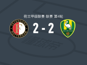 费耶诺德与ADO海牙战成平局,尼格尔·托马斯与阿尼斯·穆萨各入一球